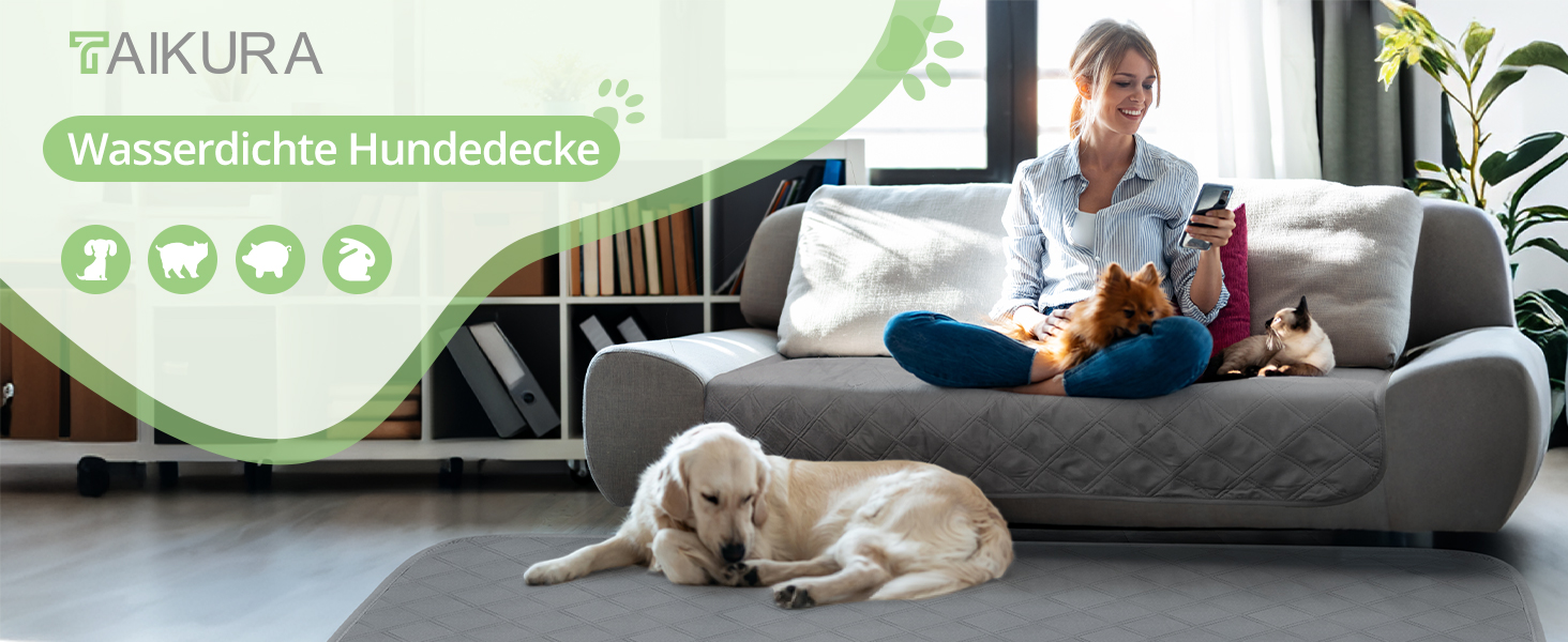 Водонепроникний килимок для собак, неслизька підстилка для тварин, килимок для котів, миючий, для захисту дивану, ліжка, автокрісла (темно-сірий, 76 x 190 см)