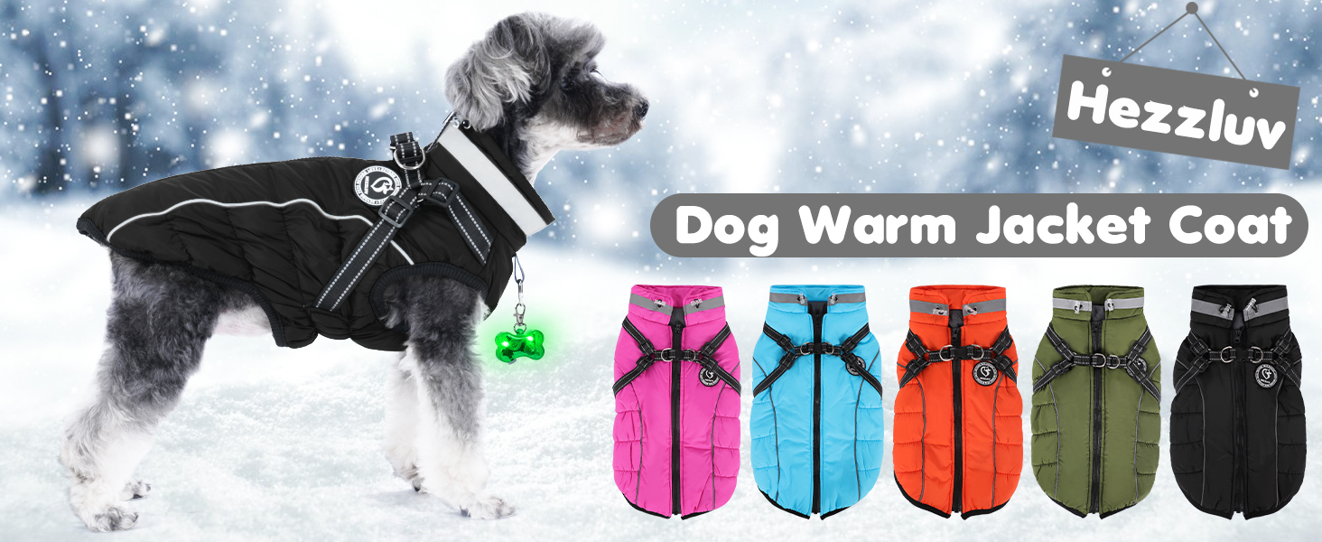 Зимовий одяг для собак: тепла куртка з LED-краваткою, світловідбиваючі смуги, водонепроникний, для маленьких та середніх собак (Чорний, XXL)