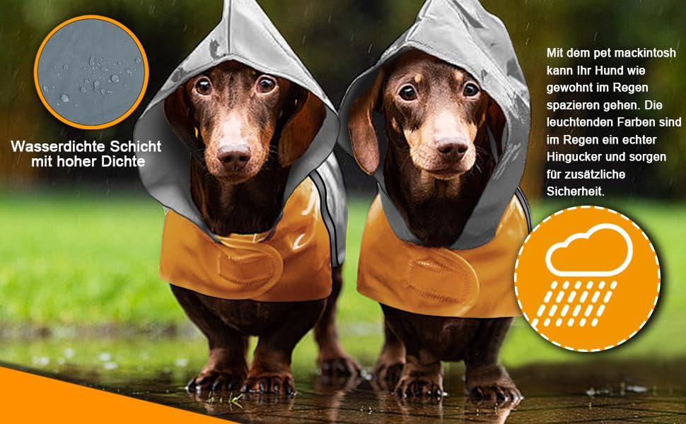 Водонепроникна куртка для собак: легка, вітрозахисна, з відбиваючими смугами та капюшоном (S)