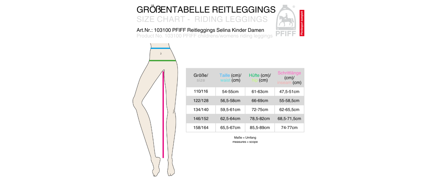 Легінси для верхової їзди PFIFF Selina з кишенею для телефону, блакитні (M)
