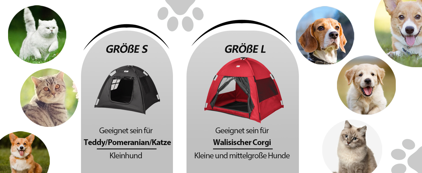 Зручне ліжко-будинок для собак та котів Babyezz, Tipi, червоний, L