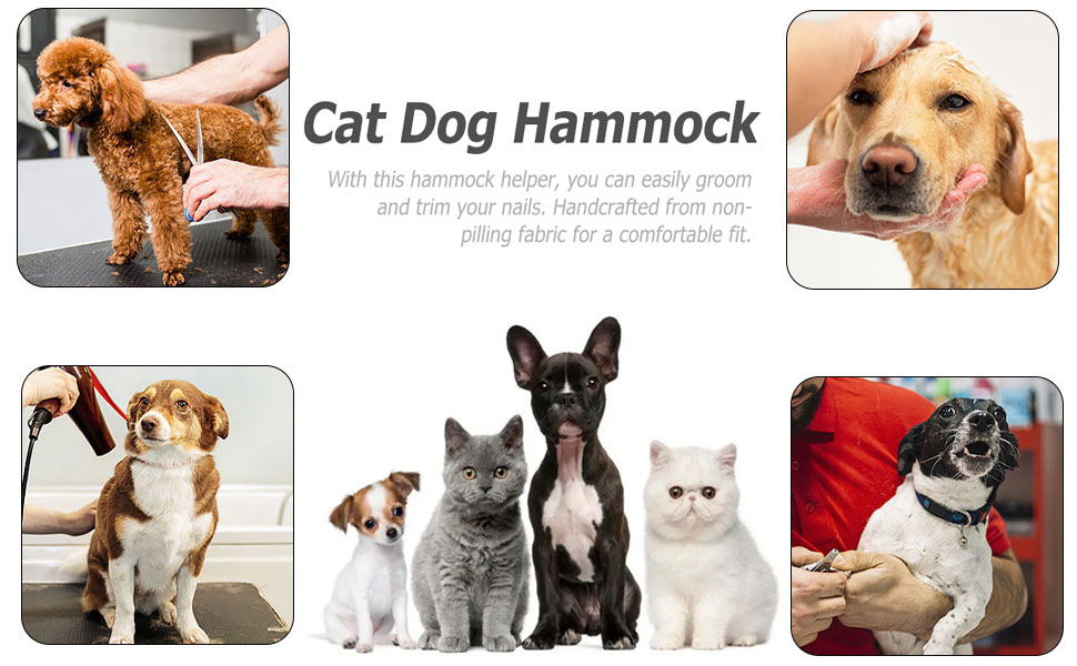 Набір для догляду за тваринами: гамак, обладнання для грумінгу собак та котів, чорний (L)