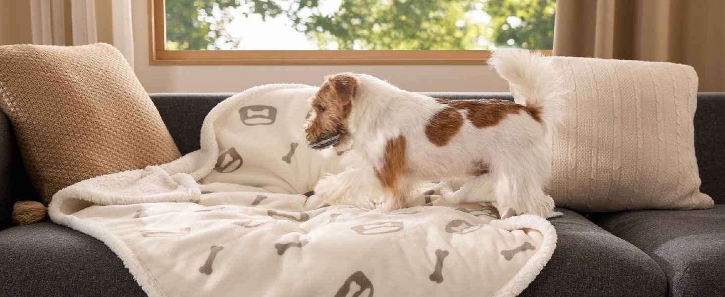 Водонепроникний коврик для собак BEDSURE великих порід - 152x127 см, миючий, з Sherpa Fleece, м'який, сірий XL (127x152)