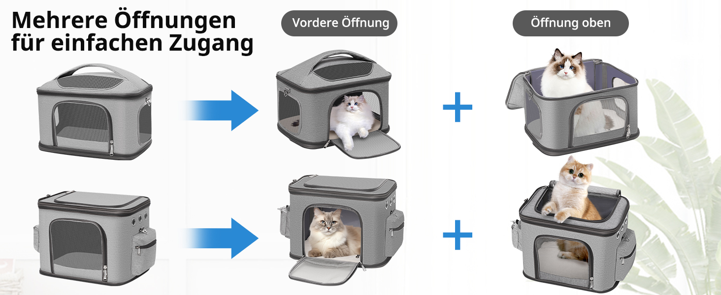 Рюкзак-переноска для котів FASNATI на 2 котів до 12 кг, сірий, для подорожей та кемпінгу