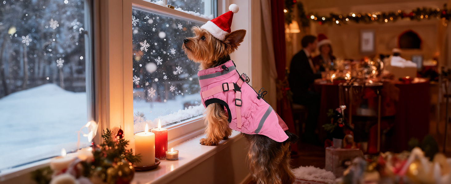 Водонепроникний зимовий одяг для собак та котів Poseca, червоний, XS