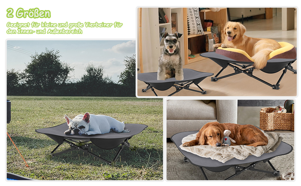 Крісло-ліжко для собак та котів 68x68x21 см, складне, підняте, з дихаючого поліестеру, для дому та саду