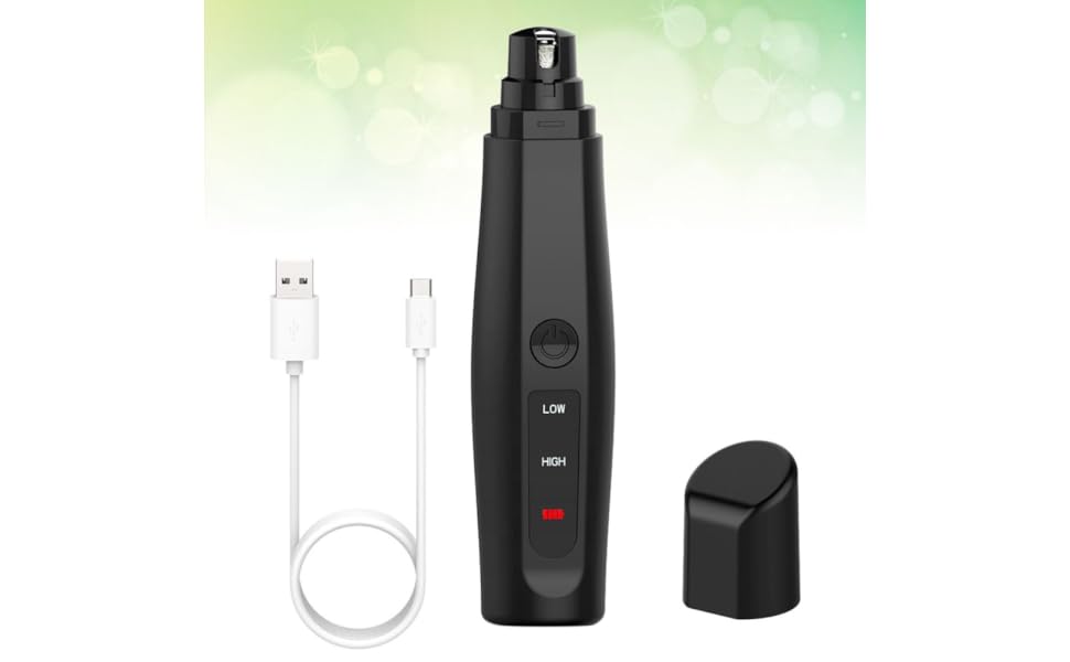 Електричний триммер для нігтів Happyyami для собак та котів - безпечний та зручний, з алмазним насадком