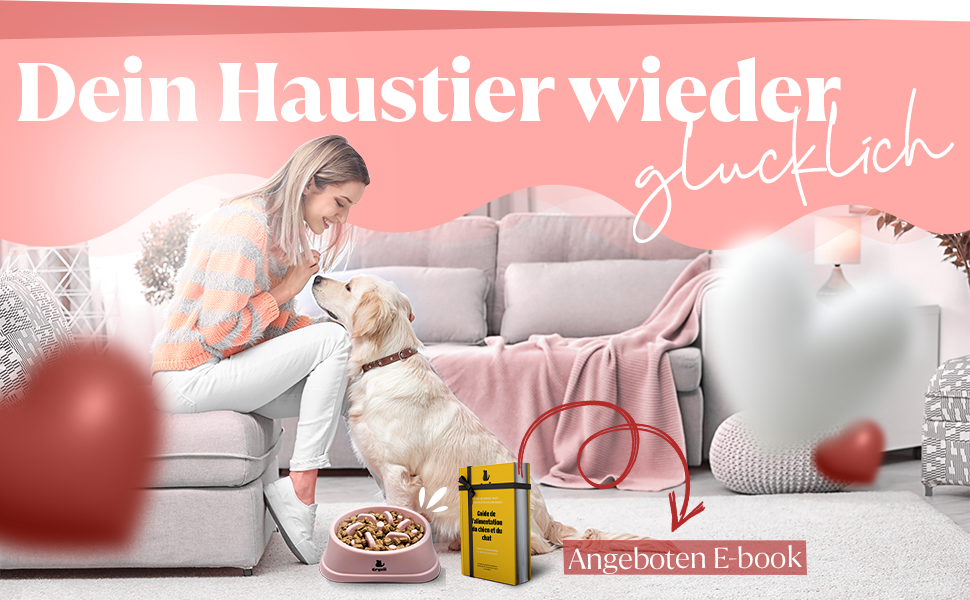 Миска для собак великих порід, повільне годування, антигликальна миска, для здоров'я травлення, проти блювоти, нековзна підставка, рожева, для великих та XXL собак