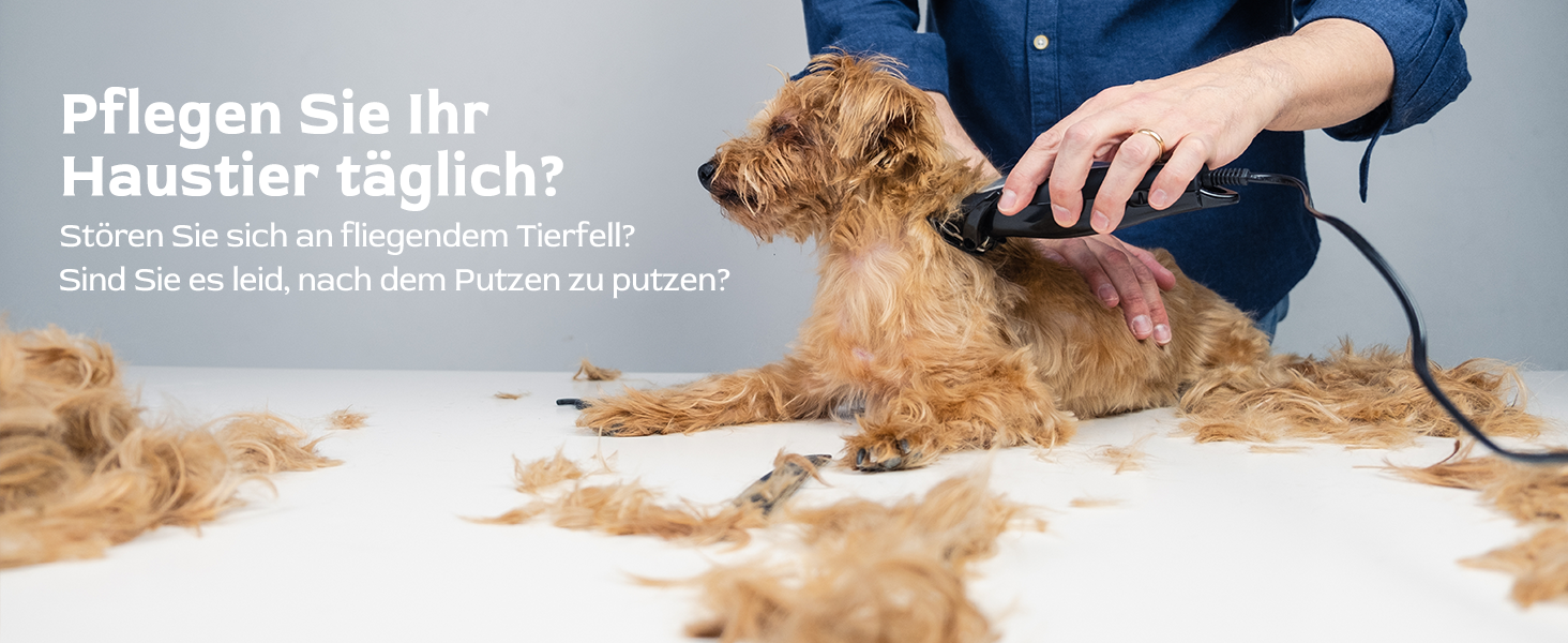 Електрична машинка для стрижки собак Morpilot з пилососом та насадкою-щіткою, 12000Pa, білий колір