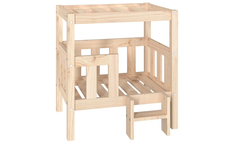 vidaXL Ліжко для собак з масиву сосни, медово-коричневе, 65,5x43x70 см