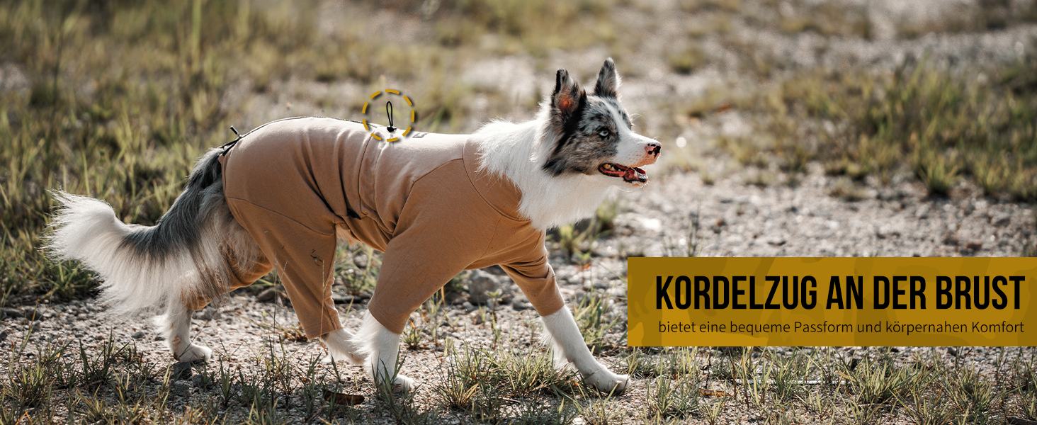 OneTigris Піжама для собак, теплий комбінезон для великих та середніх собак, коричневий L