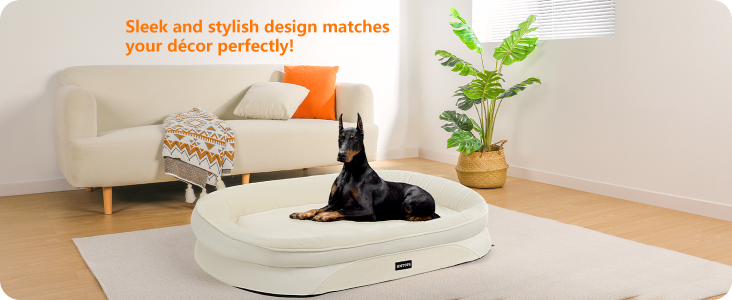 Ортопедичне ліжко для собак, ліжко-софа для собак, подушка з роликом для шиї з чотирьох сторін, неслизьке дно, кошик для собак, знімний та пральний, середні та великі породи собак, 106 x 79 x 17 см, оливковий колір