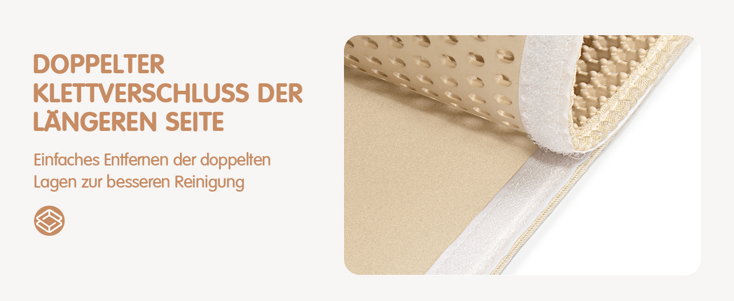 Килимок для котячого туалету Ycozy Katzenklo Matte XL 90x60 см, EVA, двошаровий, вологостійкий, легко миється, бежевий