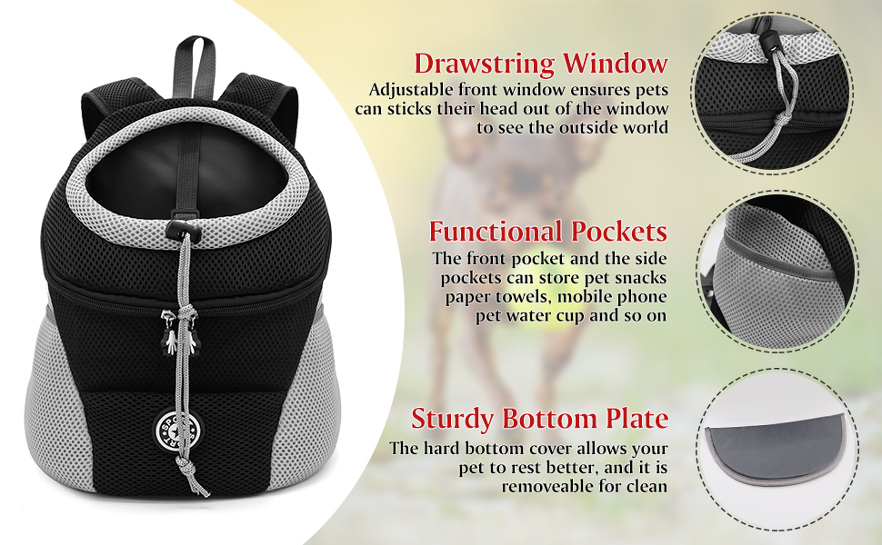 Рюкзак для тварин Pet Hunderucksack Katzerucksack, чорний, S, 30 x 16 x 34 см. Ідеально для собак та котів, зручний для подорожей, прогулянок та активного відпочинку.