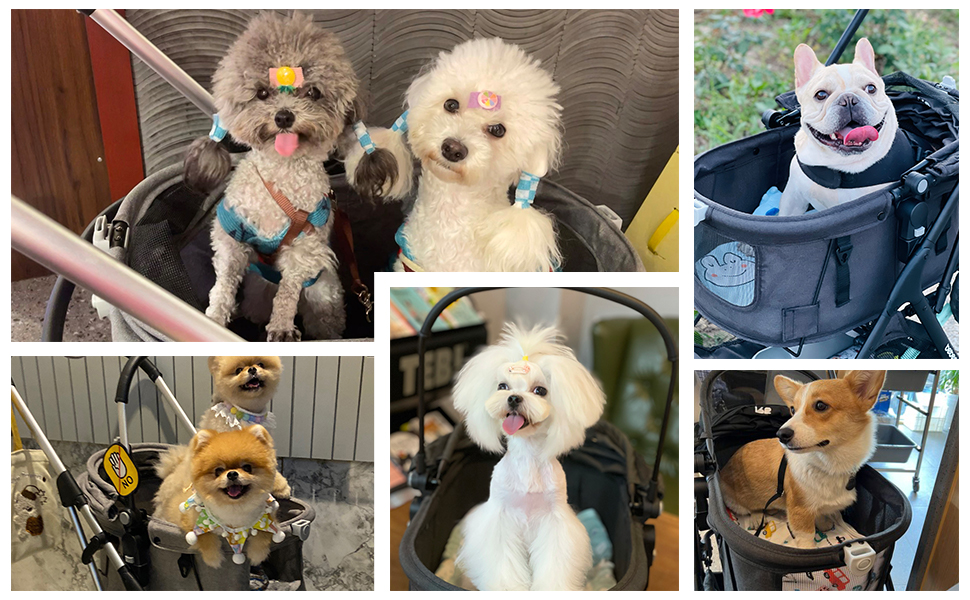 Візок для собак та котів з функцією складання, чорний. Розміри: 73 x 55 x 100 см, вантажопідйомність: 15 кг