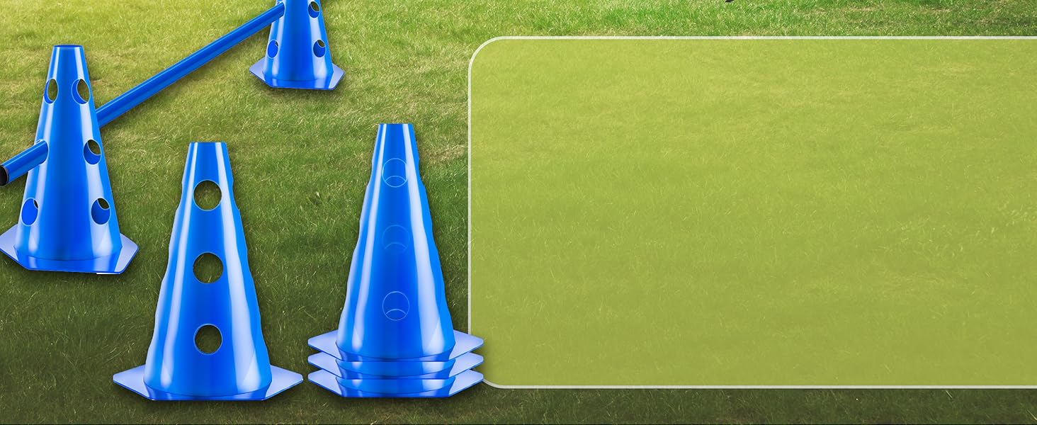 Набір перешкод для собак All Pets United®; Агілити-обладнання для собак та коней; Набір з перешкод, стержнів та конусів для тварин та футбольного тренування; Стійкий до погодних умов та стабільний (4 комплекти)