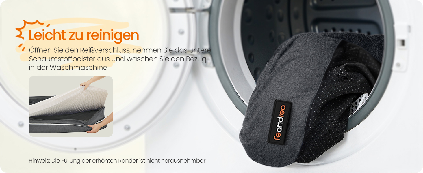 Ортопедичне ліжко для собак Feandrea, м'яке, з високими бортиками, 76x51x18 см, сіре