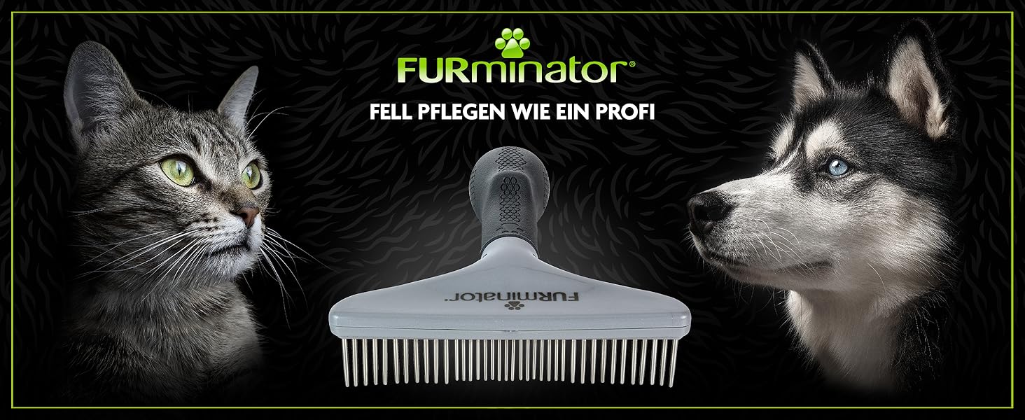 FURminator гребінець для довгошерстих собак та котів - щітка для профілактики ковтунів та сплутаного хутра, версія 2.0
