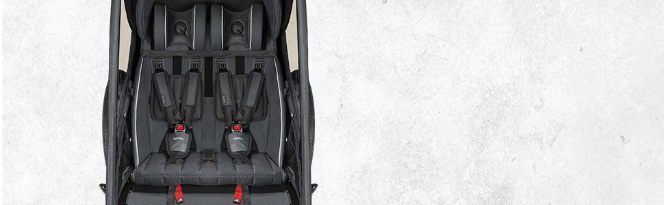 Qeridoo Kidgoo 2 Steel Grey: Причіп для велосипеда 2 дітей з амортизацією та системою ARS | Дитяча коляска-причіп | Складаний дитячий причіп-візок | Qeridoo