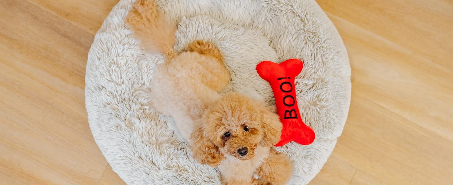 Кругле ліжко для собак та котів, діаметр 60 см, сірого кольору, м'яке, пухнасте, кошик для собак маленьких та середніх порід