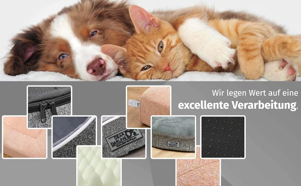 Ортопедичне розкішне ліжко для котів та собак Dear Darling DD-01 з Memory Foam, знімним чохлом та підтримкою природного вирівнювання тіла (XL, Антрацит)