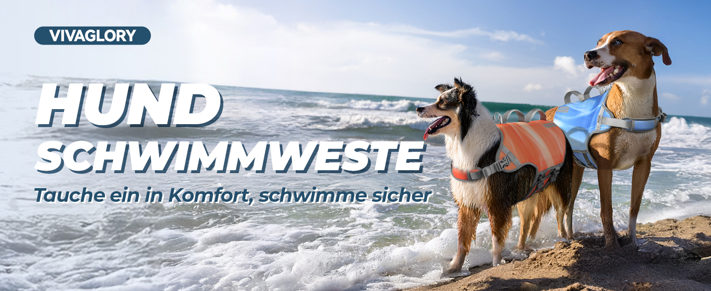 Жилет рятувальний для собак VIVAGLORY Neoprene, блакитний, розмір S (51-56 см)