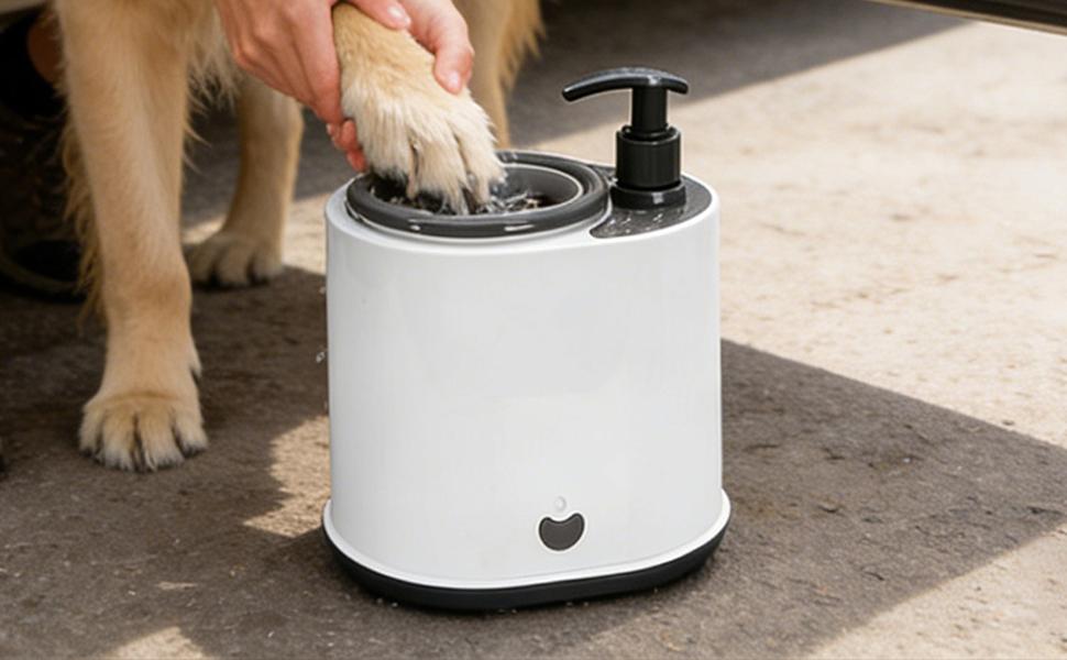 Автоматичний очисник лап для собак та котів | Портативний мийник лап з м'якою щетиною та мильним відсіком