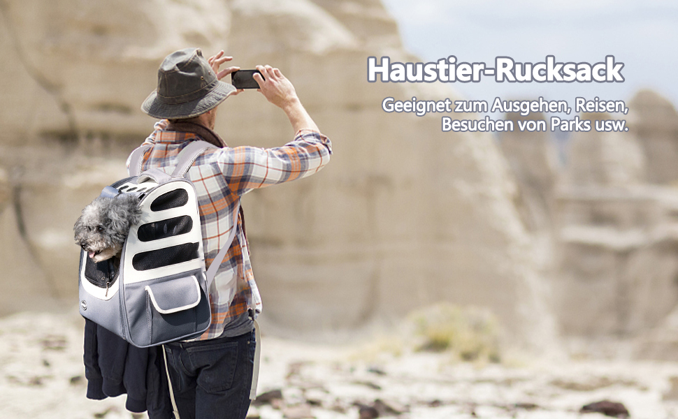 Рюкзак для тварин Galatée: зручний, дихаючий, для подорожей та прогулянок (синій)