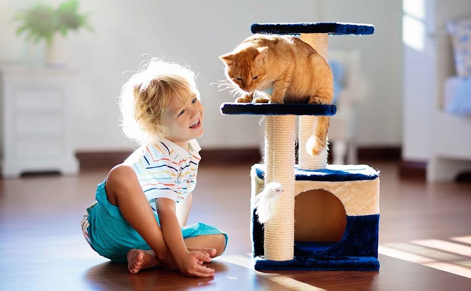 Драбина для котів Flamingo Raisa 3 – коричнево-сіра, 198 см | XXL комплекція для котів!