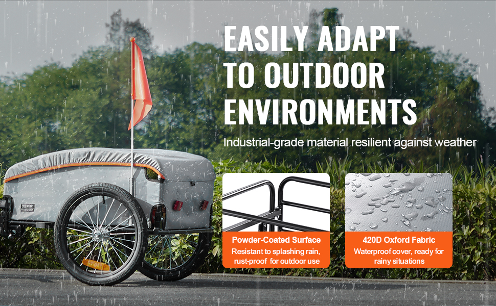 Фаркоп-причіп для велосипеда VEVOR, вантажопідйомність 88/100/72,6 кг, складаний, компактний, з універсальним з'єднанням