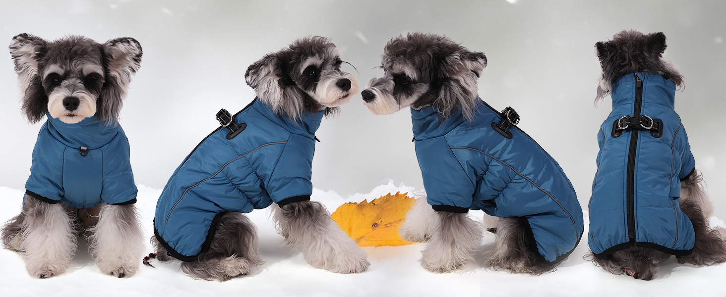 Теплий зимовий одяг для собак Savlot: водонепроникна куртка з флісовою підкладкою для малих, середніх та великих собак, XL, блакитна