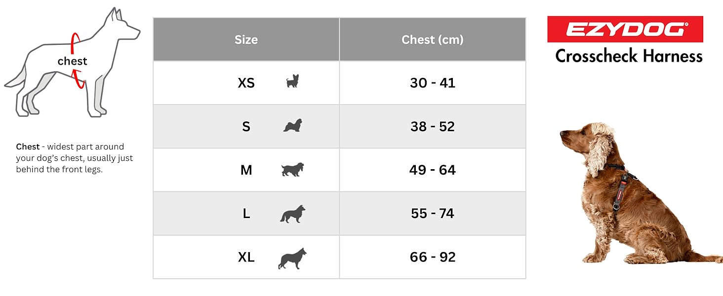 Шлейка для собак EzyDog Crosscheck - червона, регульована, для малих, середніх та великих собак, XS (30-39 см)