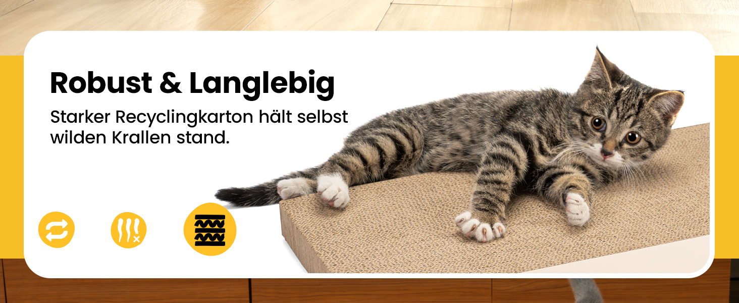 Котячий когтетоп з коробкою та 4 змінними шарами когтеточки - великі меблі для котів з міцного гофрокартону, двосторонні когтеточки з наклейками DIY - лежанка для котів у квартирі, захист меблів, великий розмір