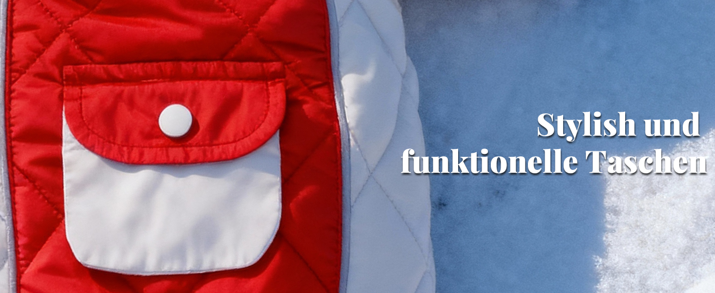 Зимовий теплий куртка для собак, вітро- та водовідштовхуючий, з потовщеним коміром, регульована блискавка, тепла зимова куртка для собак (Червоний/Сірий, M (58,6-68,6 см))