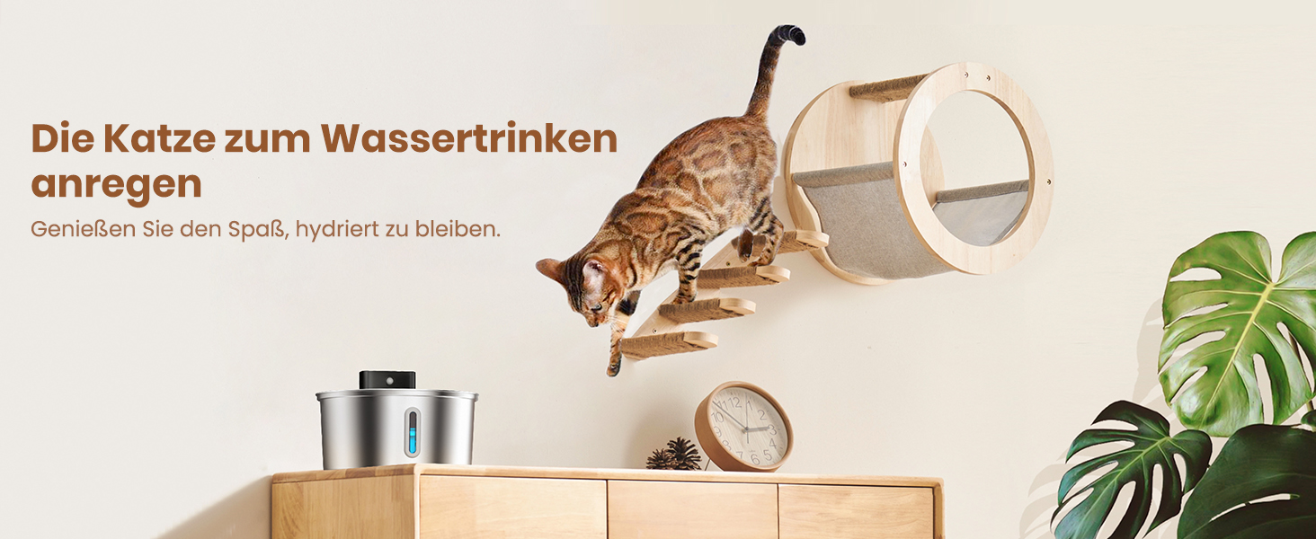 Качалка для котів PawPoll з датчиком руху, акумулятор 4200mAh, 3.2L, нержавіюча сталь, LED, тиха помпа, легко миється