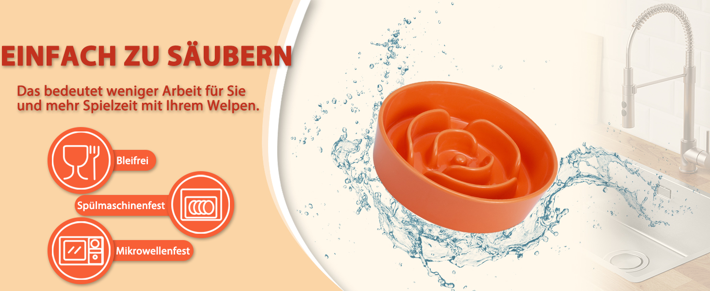 Антислизька годівниця для собак, кераміка, піднята - годівниця для собак на бамбуковому підставці, для повільного годування, для маленьких та середніх собак, білий, діаметр 17 см