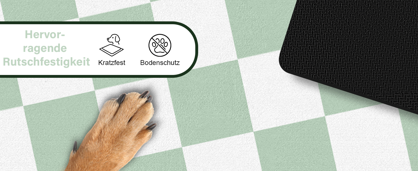 Килимок для годівлі котів та собак BLESWIN - антиковзаюча підстилка під миски, чорно-білий, 51x30,5 см