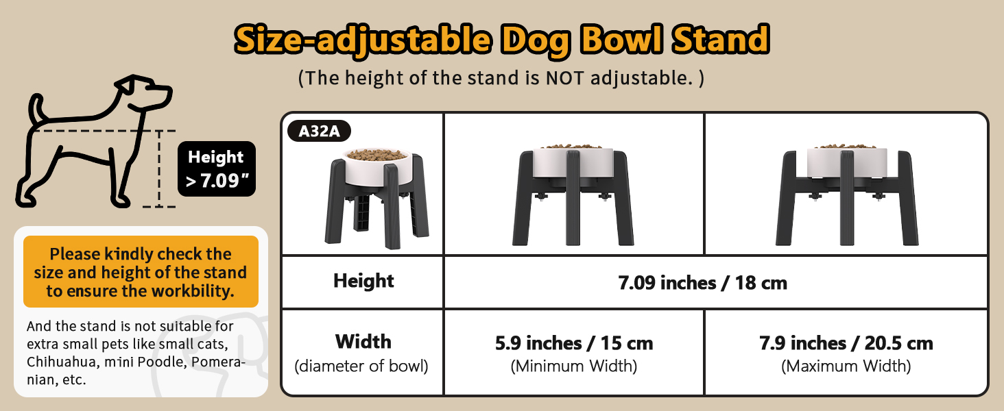 Підставки для мисок для собак JunsPow (2 шт.) - регульована ширина, для середніх та великих собак, стабільні та неслизькі [тільки підставка]