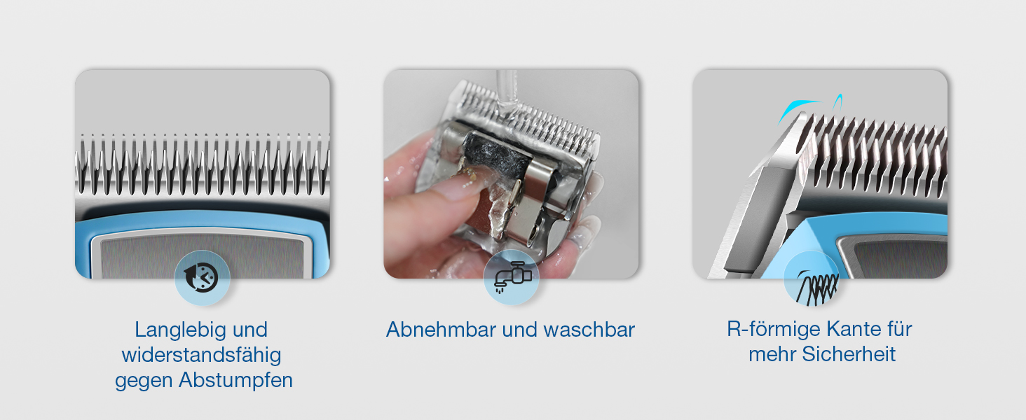 Професійна машинка для стрижки собак FuzzyFix: 2 швидкості, ергономічний дизайн, для собак та котів, стрижка густого, довгого та кучерявого хутра, блакитна