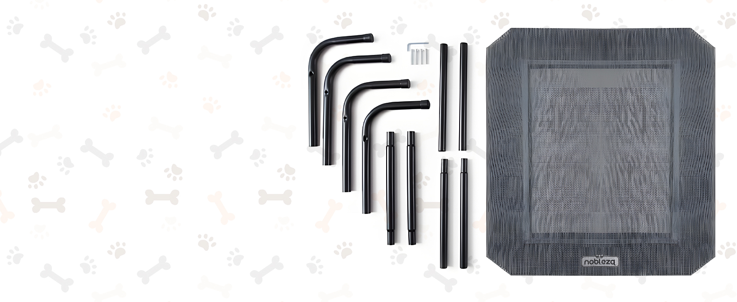 Nobleza Hundeliege Outdoor: Підвищене ліжко для собак, середній розмір, для вулиці, кемпінгу, з охолодженням, сіре, M, 105x80x20 см