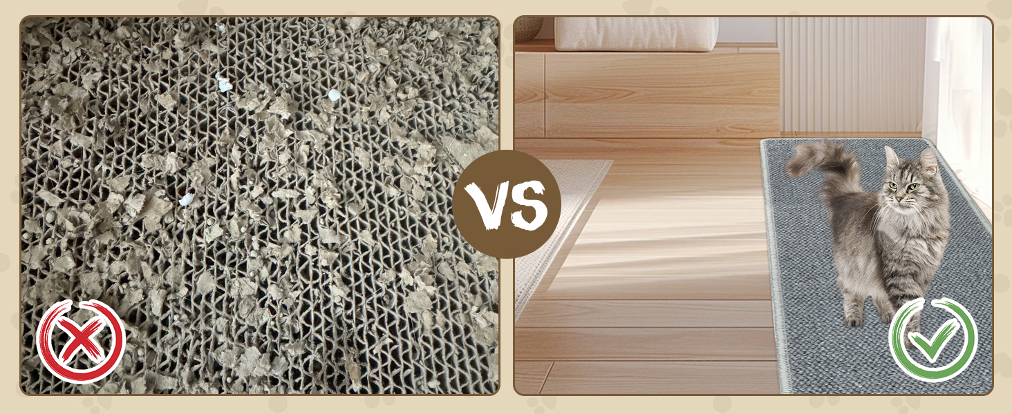 Килимок для дряпання котів FHTONGE 71x15.8 см з сизалю для кріплення на стіну, сірий