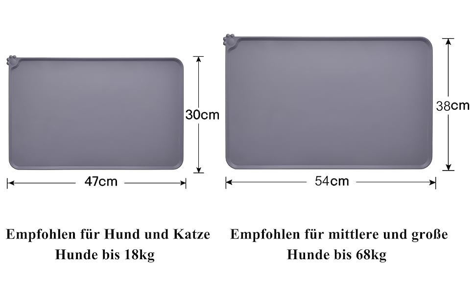 Силиконовий килимок під годівницю для собак та котів, сірий, 54x38 см | MOACC