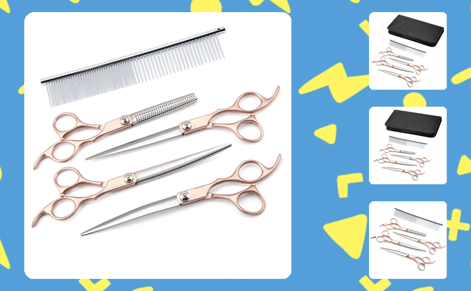 Набір для грумінгу домашніх тварин: ножиці для собак та котів, нержавіюча сталь