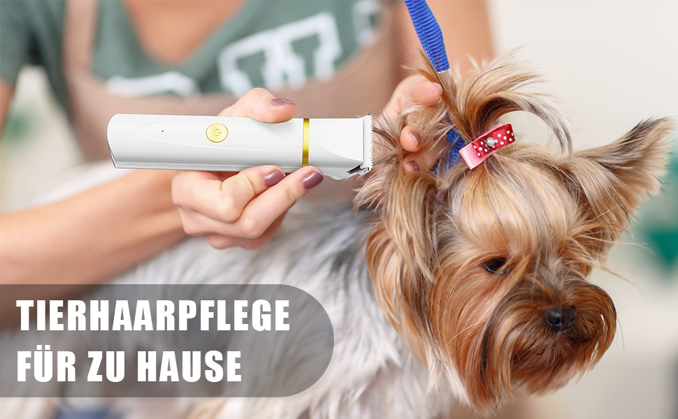 Триммер для собак і котів Unibono Leise - акумуляторний, 4 насадки для грумінгу, 7000 об/хв