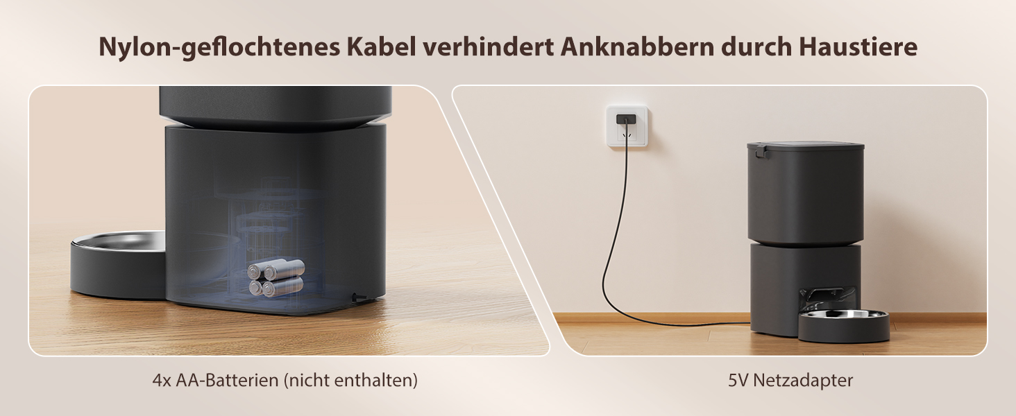 Автомат для годування котів та собак, 5л, чорний. Інтелектуальний диспенсер з програмуванням до 10 прийомів їжі на день