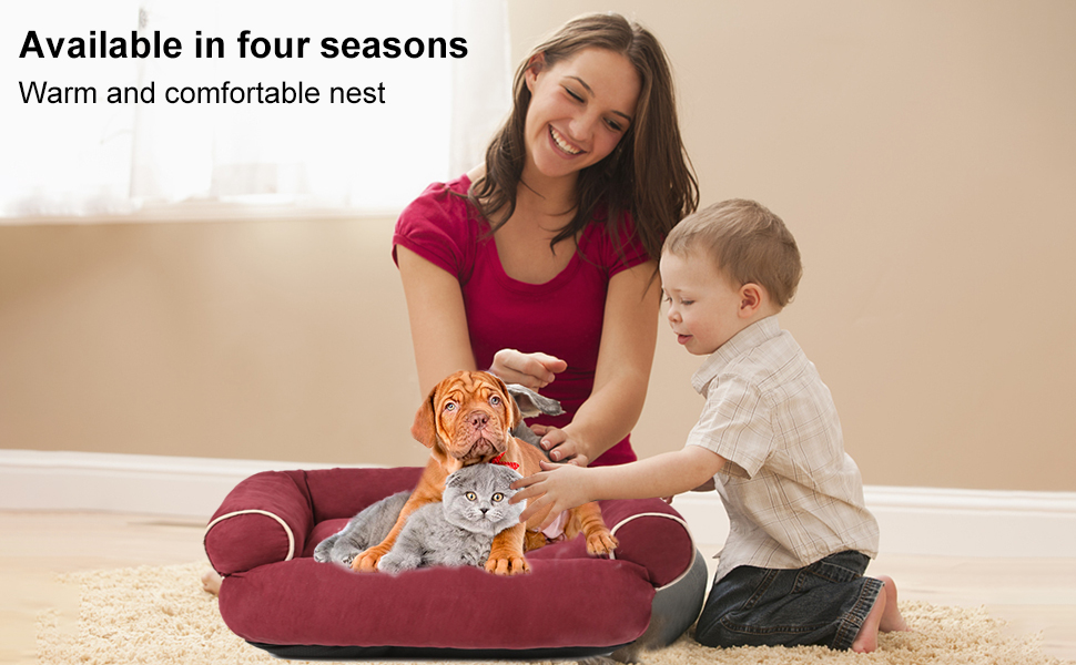 Крісло-лежанка для котів та собак PETCUTE, ортопедичне, з неслизьким дном, сіре