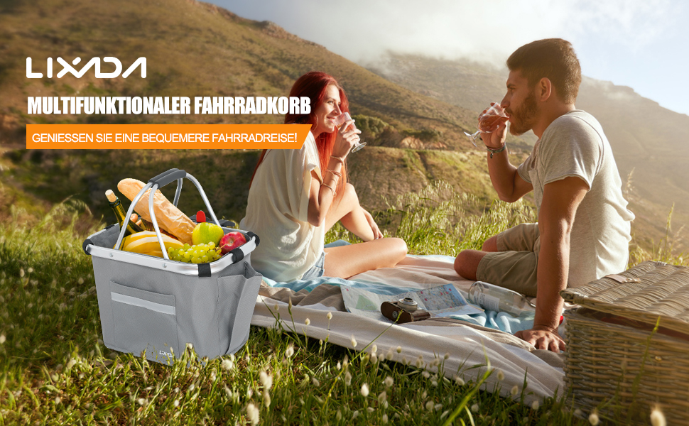 Кошик для велосипеда Lixada, передній, знімний, алюмінієвий, сірий
