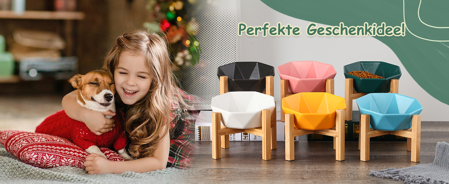 Керамічна годівниця для котів та собак на підставці, нахилена, зелена - 1 шт.