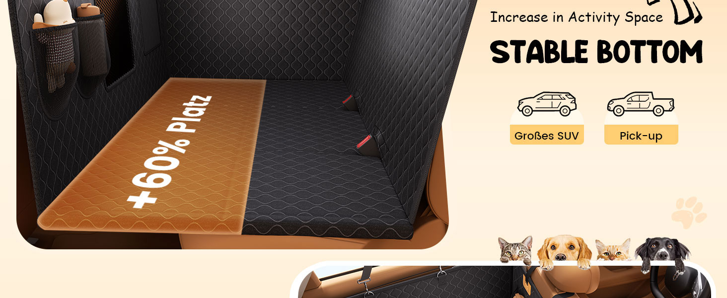 Захист для заднього сидіння авто Lamicall: водонепроникний килимок для собак, міцний, до 195 кг, для легкових автомобілів та SUV