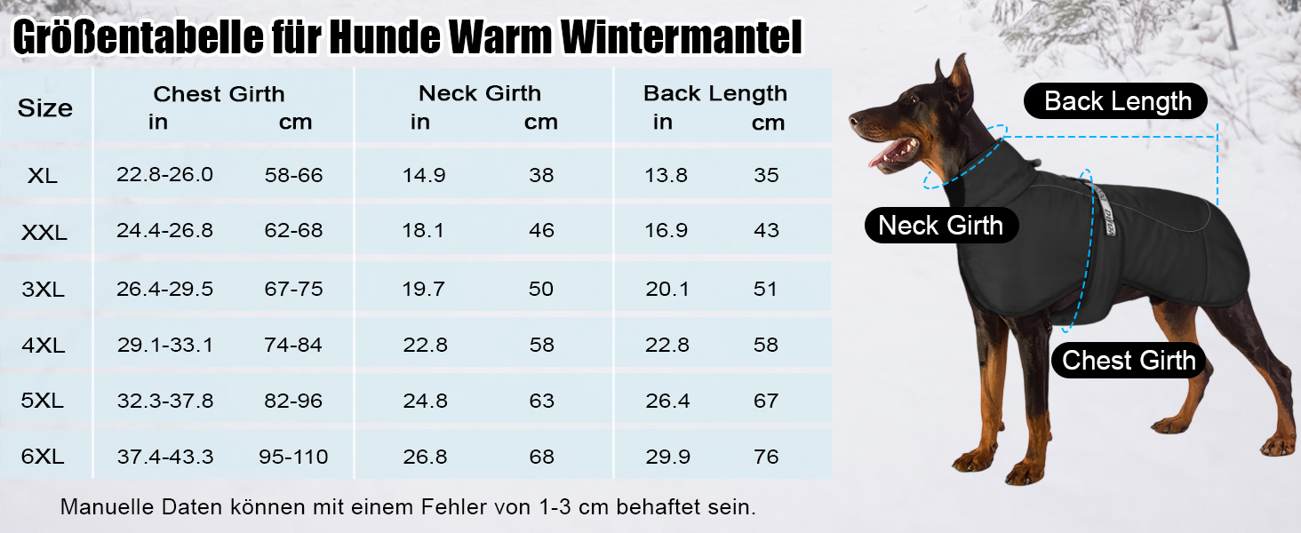 Зимовий теплий одяг для собак FeimaX: вітронепроникна куртка для середніх та великих собак. Відображає світло, регулюється, з D-кільцем. Чорний колір, розмір 4XL